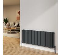 NRG 600x1428mm Anthracite Radiator Horizontal Flat Panel Double Radiator