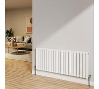 NRG 600x1428mm Gloss White Radiator Horizontal Flat Panel Bathroom Designer Double Rad Central Heating