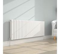NRG 600x1593mm Gloss White Oval Radiator Horizontal Panel Double Rad