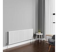 NRG 600x1593mm Gloss White Radiator Horizontal Oval Panel Single Rad