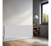 NRG 600x1593mm Horizontal Oval Single Panel Radiator Heater Column Radiator Central Heating Radiators Gloss White