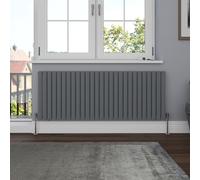 NRG 600x1593mm Modern Column Radiator Anthracite Oval Single Panel