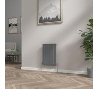 NRG 600x408 mm Anthracite Column Designer Radiator Horizontal Single Flat Panel