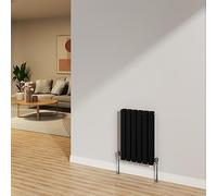 NRG 600x408mm Black Radiator Horizontal Flat Panel Double Radiator