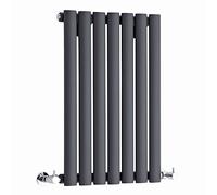 NRG 600x413 Oval Designer Radiator Bathroom Central Heating Single Panel Anthracite