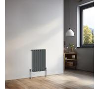 NRG 600x413mm Horizontal Oval Single Panel Radiator Heater Anthracite