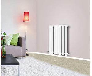 NRG 600x413mm Horizontal Single Oval Panel Column Designer White Bathroom Central Heating Radiator 15 Year Guarantee