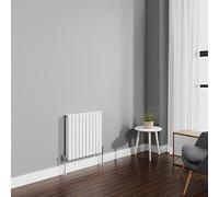NRG 600x590mm Gloss White Radiator Horizontal Oval Panel Double Rad