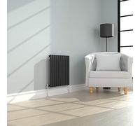 NRG 600x590mm Horizontal Oval Single Panel Radiator Heater Black