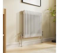 NRG 600x605 Traditional Colosseum Cast Iron Bathroom Radiator Gloss White 2 Panel