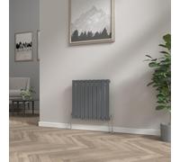 NRG 600x612 mm Anthracite Column Designer Radiator Horizontal Single Flat Panel