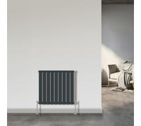 NRG 600x612mm Horizontal Designer Radiator Single Column Flat Panel Central Heating Rads Anthracite