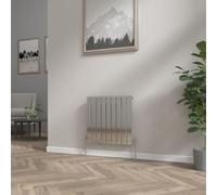 NRG 600x612mm Horizontal Flat Panel Designer Bathroom Central Heating Radiator Chrome Single Column - Perfect for Bathroom, Bedroom, Kitchen, Hallway, Living Room