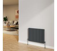 NRG 600x748mm Anthracite Radiator Horizontal Flat Panel Double Radiator