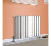 NRG 600x748mm Horizontal Flat Panel Designer Bathroom Central Heating Rad Radiator Chrome Single