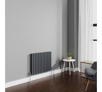 NRG 600x767mm Anthracite Radiator Horizontal Oval Panel Double Rad