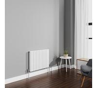 NRG 600x767mm Gloss White Radiator Horizontal Oval Panel Double Rad