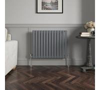 NRG 600x767mm Horizontal Column Anthracite Single Oval Panel with Valves