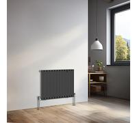 NRG 600x767mm Horizontal Oval Single Panel Radiator Heater Column Radiator Central Heating Radiators Black