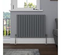 NRG 600x767mm Oval Column Radiator Central Heating Single Panel Anthracite