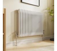 NRG 600x830 Traditional Colosseum Cast Iron Bathroom Radiator Gloss White 2 Panel