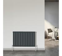 NRG 600x884mm Anthracite Horizontal Designer Radiator Central Heating Flat Panel Double Column