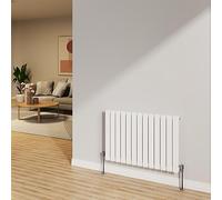 NRG 600x884mm Gloss White Radiator Horizontal Flat Panel Bathroom Designer Single Rad Central Heating