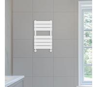 NRG 650 x 400 mm Designer Flat Panel Heated Towel Rail Gloss White Bathroom Radiator