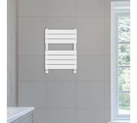 NRG 650 x 500 mm Designer Flat Panel Heated Towel Rail Radiators Gloss White Bathroom Radiator