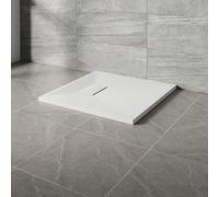 NRG 700x700mm SMC Square Shower Tray White Slip-Resistance Bathroom Shower Base Easy to Clean