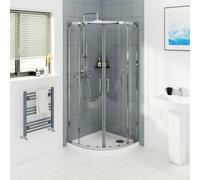 NRG 760 x 760mm Quadrant Shower Enclosure Sliding Door 6mm Glass | Chrome Framed, Easy Clean Glass, Tall 1900mm, Double Sliding Doors, 20mm Wall Adjustment, No Tray