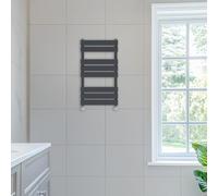 NRG 800 x 450 mm Designer Flat Panel Heated Towel Rail Radiator Anthracite Bathroom Radiator