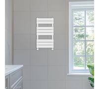 NRG 800 x 450 mm Designer Flat Panel Heated Towel Rail Radiators Gloss White Bathroom Radiator