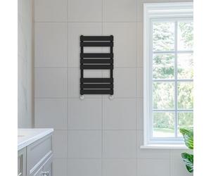 NRG 800 x 450mm Designer Flat Panel Heated Towel Rail Radiator Black