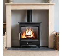 NRG 8KW Fireplace Multifuel Cast Iron Wood Burning Stove Heater Home Heating Set DEFRA Approved Eco Emissions Freestanding(490 x 335 x 585mm)