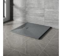 NRG 900x900mm SMC Square Shower Tray Anthracite Slip-Resistance Bathroom Shower Base Easy to Clean