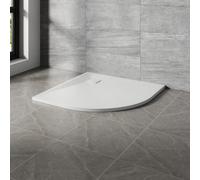 NRG 900x900mm White Quadrant Shower Base Tray SMC Slate Effect Slip-Resistance Bathroom Shower Enclosure Tray