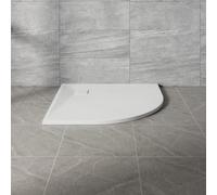 NRG 900x900mm White SMC Quadrant Shower Tray for Shower Enclosure Cubicles | Bathroom Shower Base, Slip Resistant, Wet Room Shower Base Tray, Wetroom Shower Cubicle Base, Slate Effect, Easy to Clean