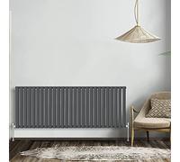 NRG Anthracite 600x1593mm Single Horizontal Oval Panel Radiator