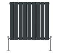 NRG Anthracite 600x612mm Horizontal Designer Radiator Single Flat Panel