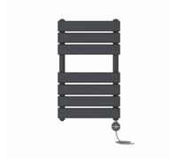 NRG Anthracite 650x400mm Prefilled Flat Panel Towel Rail, 400W Touch LCD