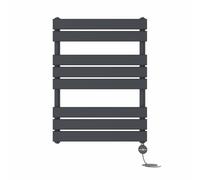 NRG Anthracite 800x600mm Prefilled Flat Panel Towel Rail, 400W Touch LCD