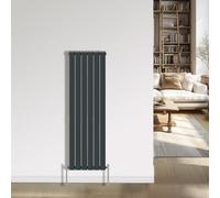 NRG Anthracite Radiator 1600x408mm Double Flat Panel Home Designer Radiator