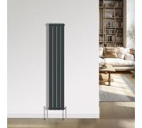 NRG Anthracite Radiator 1800x272mm Double Flat Panel Home Designer Radiator