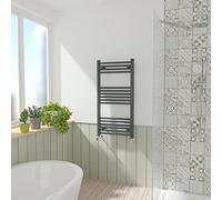 NRG Anthracite Straight Central Heating Towel Rail Bathroom Heated Rad Radiators Ladder Warmer - 1000×500mm