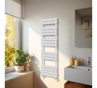 NRG Bathroom 1600 x 450mm Flat Panel Heated Towel Rail Radiator White