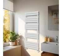 NRG Bathroom 1600 x 600mm Flat Panel Heated Towel Rail Radiator White