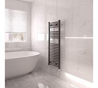 NRG Bathroom Modern Curved Heated Towel Rail Radiator Central Heating Ladder Rad 1200x450mm Anthracite