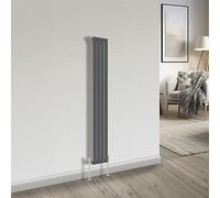 NRG Bathroom Radiator Anthracite 1600x272mm Single Flat Panel for Living Room and Kitchen