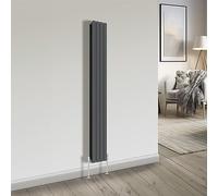 NRG Bathroom Radiator Anthracite 1800x272mm Double Flat Panel Rad